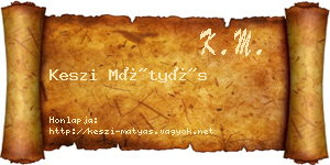 Keszi Mátyás névjegykártya